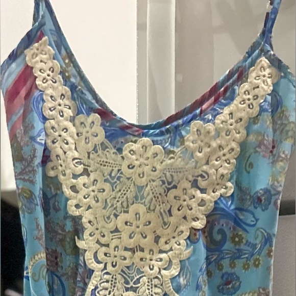 Vintage MAUI Love Jetty Strappy Maxi Embroided Silk Dress. Rare Find. Handmade - Picture 4 of 13